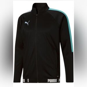 NEW Men’s Black Puma Speed FullZip Logo Track Jacket Casual Athletic Size Large